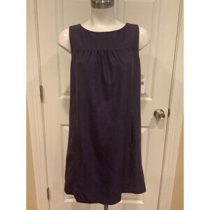Theory Dark Purple Wool Blend Sleeveless Shift Dress W/ Pockets, Size 6